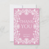 Baby in blütigem rosa staubigen mexikanischen Baby Dankeskarte (Vorderseite)