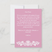 Baby in blütigem rosa staubigen mexikanischen Baby Dankeskarte (Rückseite)