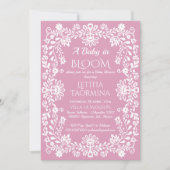 Baby in blütigem rosa staubigen mexikanischen Baby Einladung (Vorderseite)