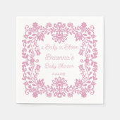 Baby in blütigem rosa staubigen mexikanischen Baby Serviette (Vorderseite)