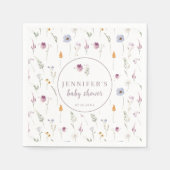 Baby in blütigem violettem Babyduschpapier Serviet Serviette (Vorderseite)