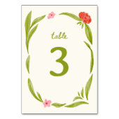 Baby in blütiger Hand gezeichnet Blütenblüte Tischnummer (Vorderseite)