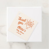 Baby in blütiger Hand gezogenes Blumenbaby-Dusche Geschenkanhänger (Beispiel)