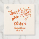 Baby in blütiger Hand gezogenes Blumenbaby-Dusche Geschenkanhänger (Vorderseite)