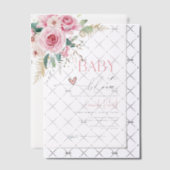 Baby in blutrosa Blume Kinderdusche Pergament Einladungen (Versetzt (Einladung))