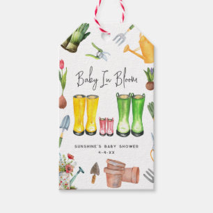 Baby in blutrosa Regenbogenhaut Gartenarbeit Geschenkanhänger