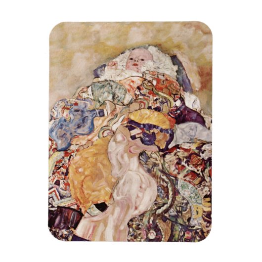 Baby in Brightly Colored Quilt Magnet (Vertikal)