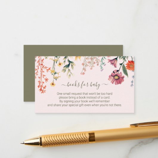 Baby in Büchern für Baby-Tickets-Umschließung Begleitkarte (Vorderseite/Rückseite Beispiel)