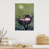 Baby in Cradle in Tree Lullaby Poster (Küche)