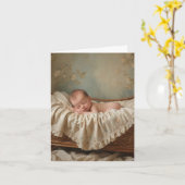 Baby in Cradle Showcard Karte (Gelbe Blume)
