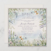 Baby in der Blütendusche Einladung (Vorne/Hinten)