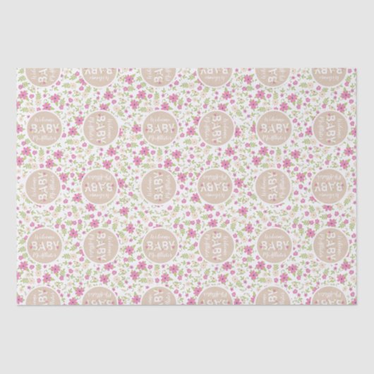 Baby in der Blütendusche Seidenpapier (Vorderseite)