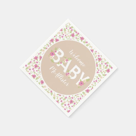 Baby in der Blütendusche Serviette (Ecke)