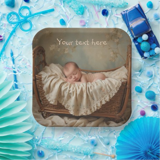 Baby in der Wiege Pappteller (Party)