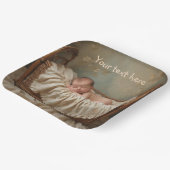 Baby in der Wiege Pappteller (Gewinkelt)