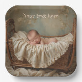 Baby in der Wiege Pappteller (Vorderseite)