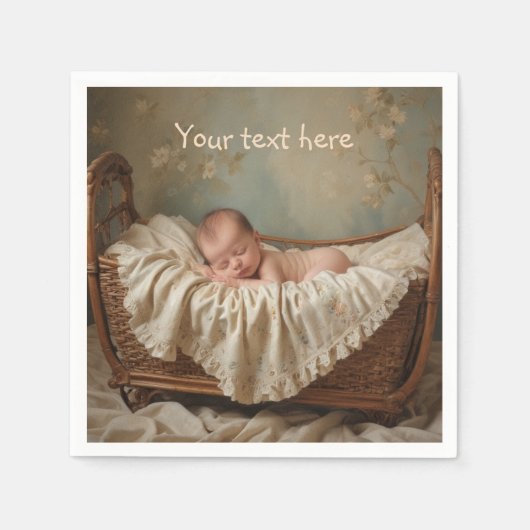 Baby in der Wiege Serviette (Vorderseite)