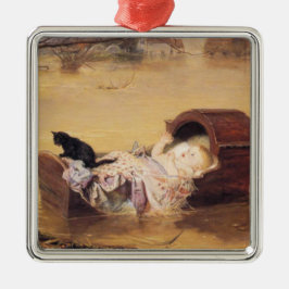 Baby in einem Babybett Während einer Flut (von J.E Ornament Aus Metall