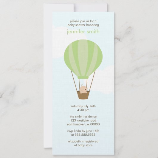 Baby in einem Ballon Einladung (Vorderseite)