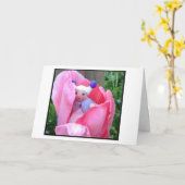 Baby in einem rosa Tulip Karte (Gelbe Blume)