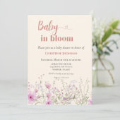 Baby in einer blühenden Wildblume Baby Dusche Einl Einladung (Stehend Vorderseite)