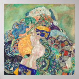 Baby in einer Wiege von Gustav Klimt Poster