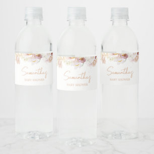 Baby in Florals Babydusche Wasserflaschenetikett