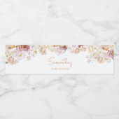 Baby in Florals Babydusche Wasserflaschenetikett (Einzelnes Label)