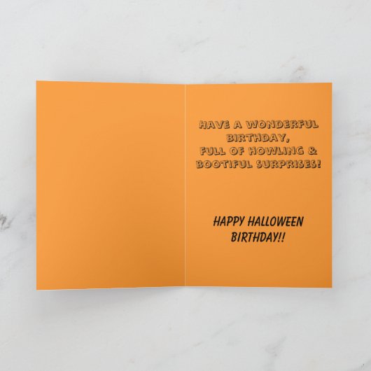 Baby in Hexenhut & Ring Toss Halloween Karte (Innenseite)