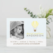 Baby in Hot Air Balloon Ankündigung zur Geburt (Stehend Vorderseite)