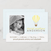 Baby in Hot Air Balloon Ankündigung zur Geburt (Vorne/Hinten)