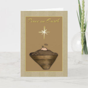 Baby in Manger, Weltfrieden Feiertagskarte