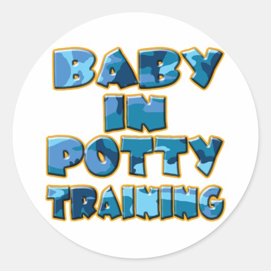 Baby in Potty Training (blau) Runder Aufkleber (Vorderseite)