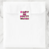 Baby in Potty Training (pink) Runder Aufkleber (Tasche)