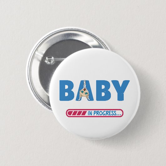 Baby in progress Visitenkarte Button (Vorne & Hinten)