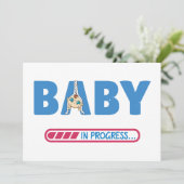 Baby in progress Visitenkarte Einladung (Stehend Vorderseite)
