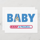 Baby in progress Visitenkarte Einladung (Vorne/Hinten)