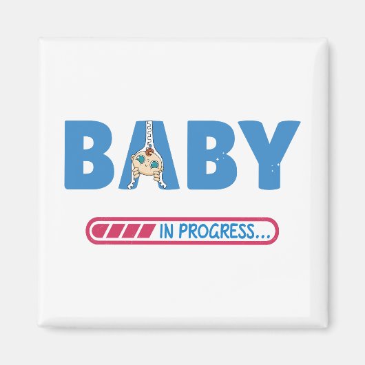Baby in progress Visitenkarte Magnet (Vorne)