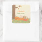 Baby in Pumpkin Patch Babyaufkleber Quadratischer Aufkleber (Tasche)
