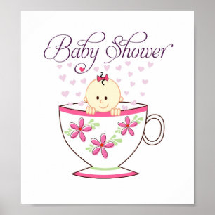 Baby in Tee-Cup-Türschild (8,5 x 9,5 Zoll) Poster