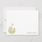 Baby in Umbrella Custom Flat Danke Karten (Vorderseite)