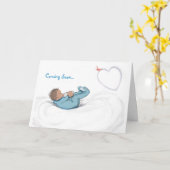 Baby-in-Warten Glückwunsch-Junge Karte (Gelbe Blume)