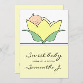 Baby in Yellow Tulip Babydusche Einladung (Vorne/Hinten)