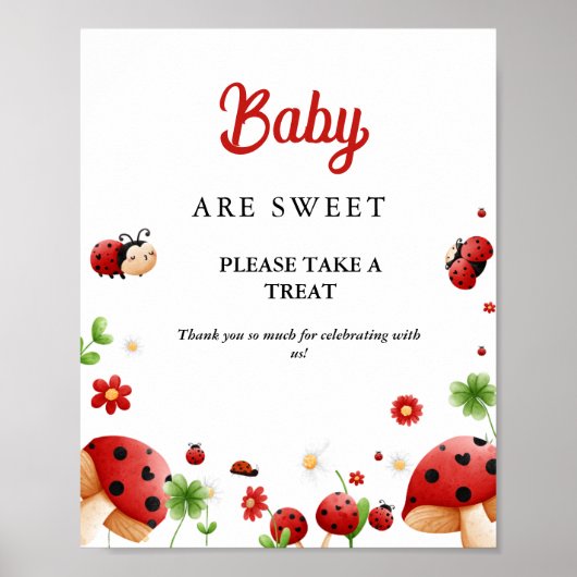 Baby Insect Lady Mädchen Babydusche Gefälligkeitsz Poster (Vorne)