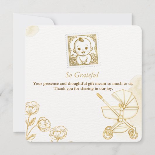 Baby Invitation - Cute Stamp Dankeskarte (Vorderseite)