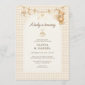 Baby is Brewing All in One Coffee Couples Shower Einladung (Vorderseite)