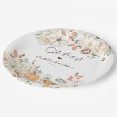 Baby is Brewing | Autumn Coffee Baby Shower Pappteller (Schrägansicht)