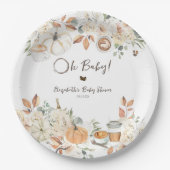 Baby is Brewing | Autumn Coffee Baby Shower Pappteller (Vorderseite)