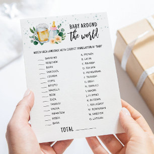 Baby Is Brewing Baby Around The World Spielkarte Einladung