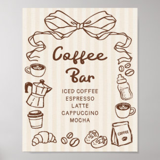 Baby is Brewing Baby Shower Kaffee-Bar-Plakat Poster